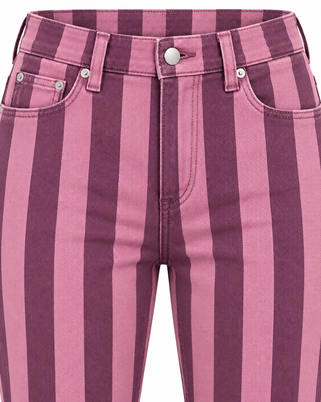 Calças Riscas Rosa Malva
