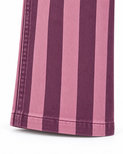 Calças Riscas Rosa Malva