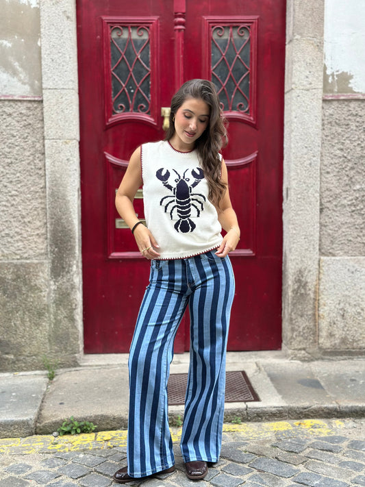 Calça Riscas Azuis