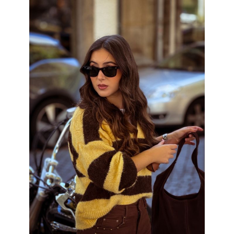 Camisola malha com riscas