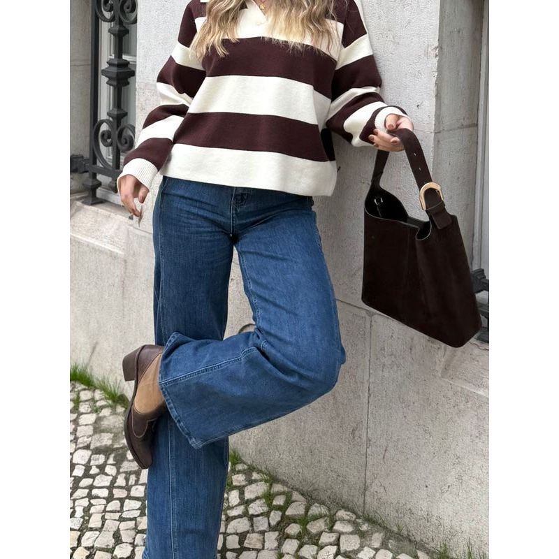 Calças de ganga com costuras