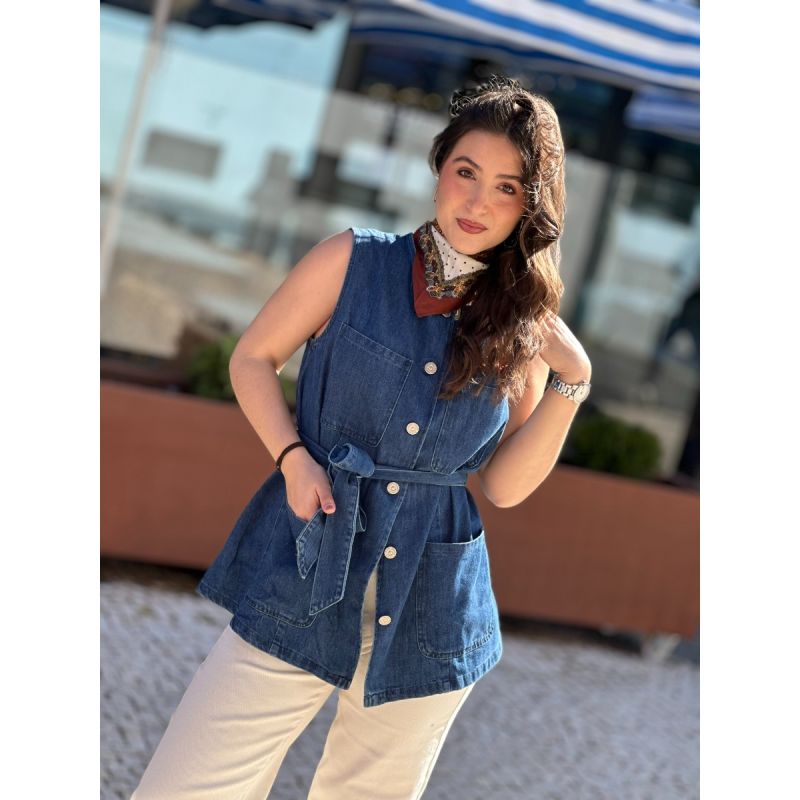 Colete de ganga com cinto