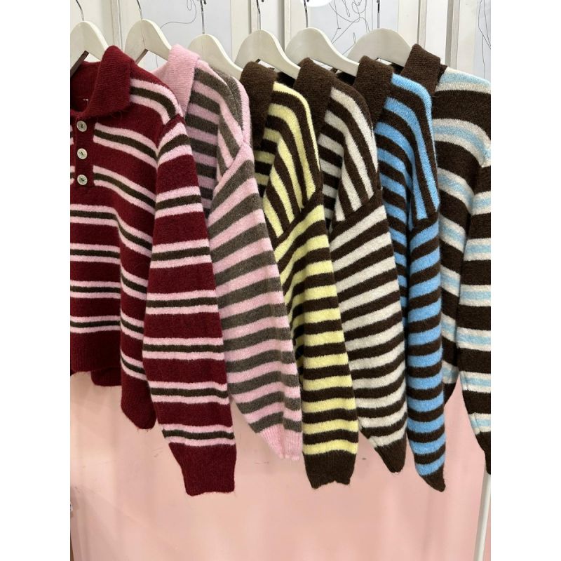 Malha tipo polo de riscas