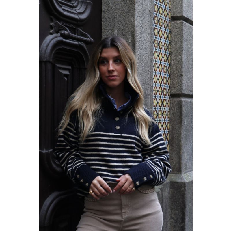 Camisola de malha com botões