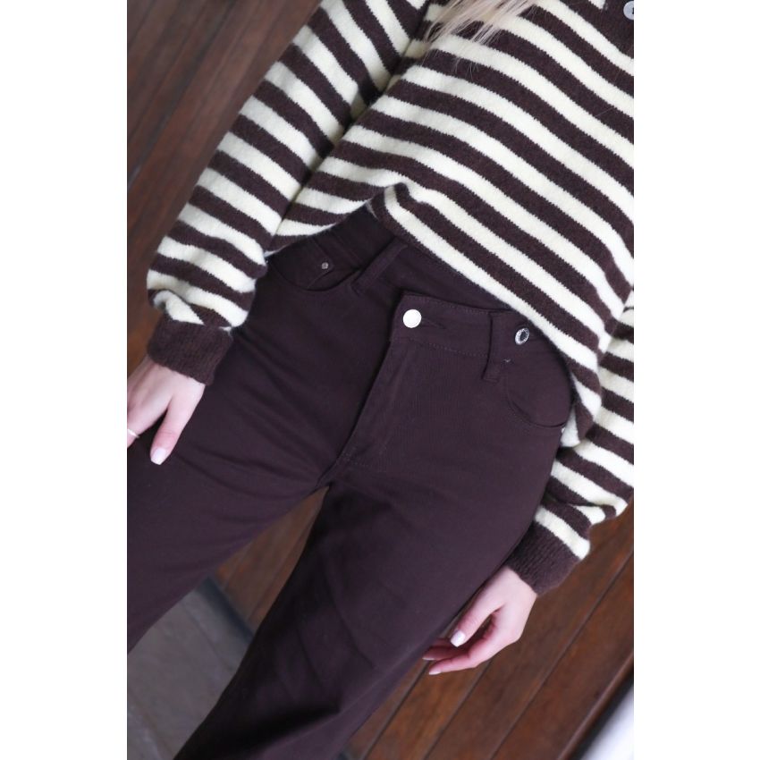 Calças com cintura cruzada