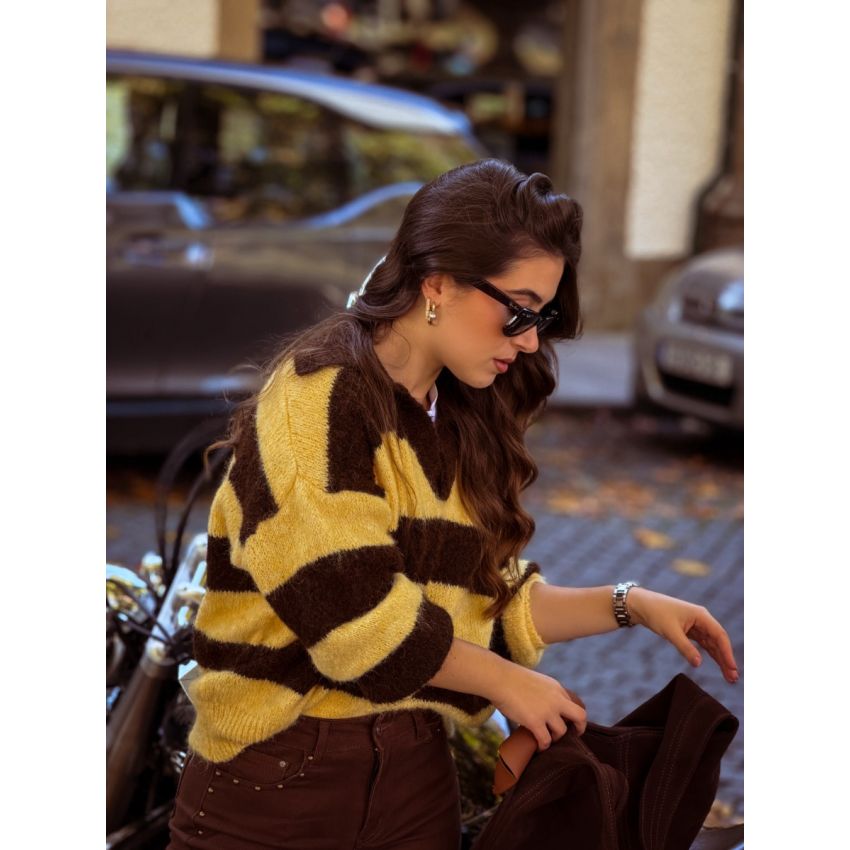 Camisola malha com riscas