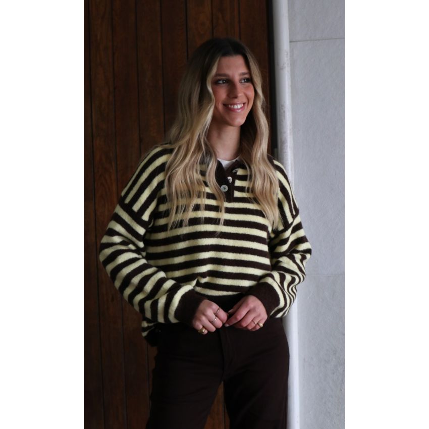 Malha tipo polo de riscas