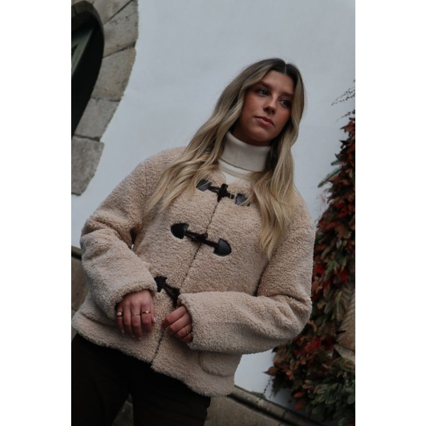 Casaco efeito pele cordeiro