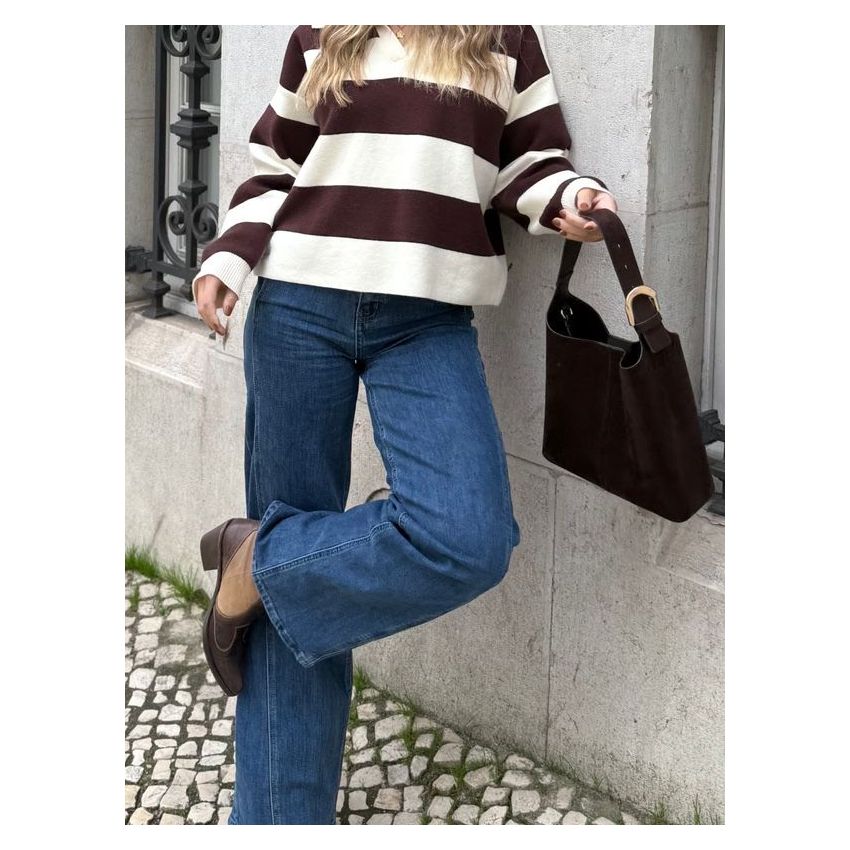 Calças de ganga com costuras