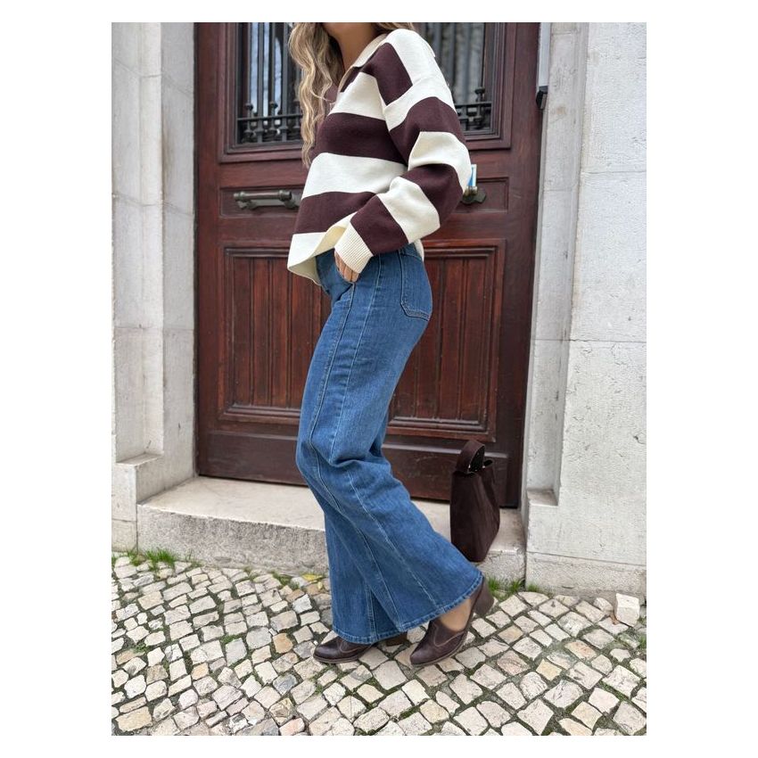 Calças de ganga com costuras