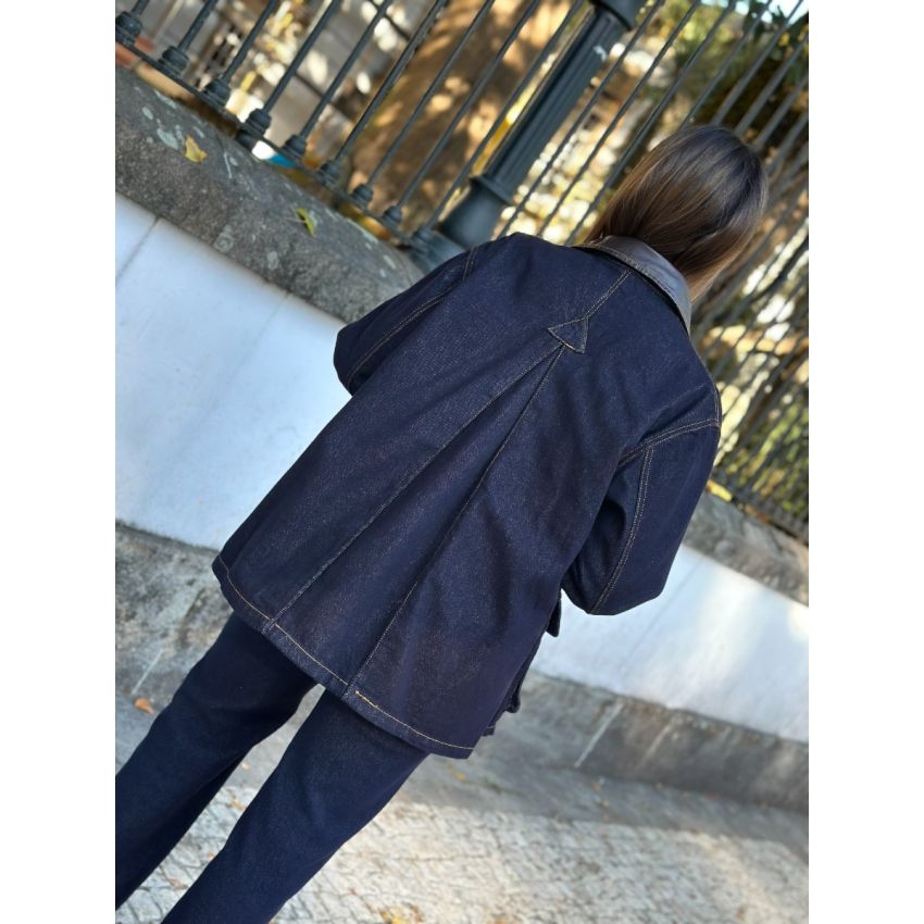 Blusão ganga oversize com gola