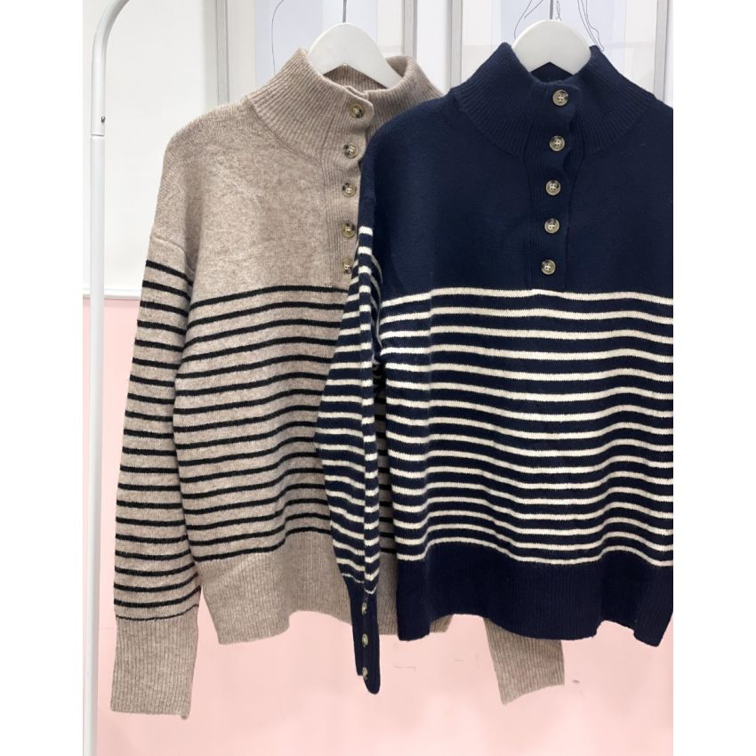 Camisola de malha com botões