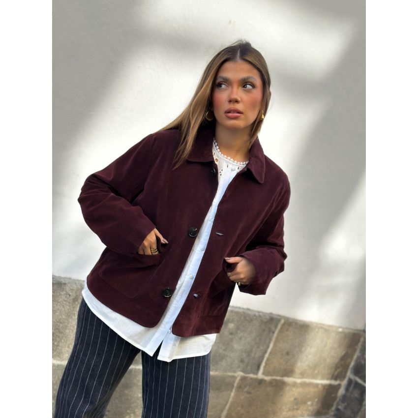 Jaqueta efeito camurça