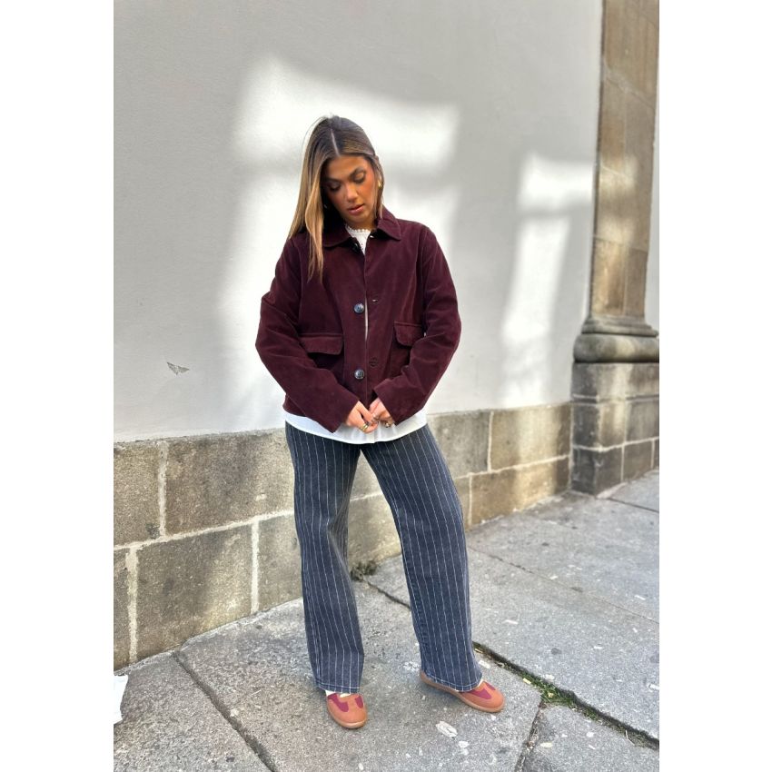 Jaqueta efeito camurça