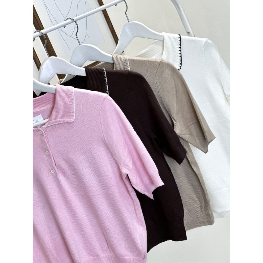 Polo de manga curta com 3 botões