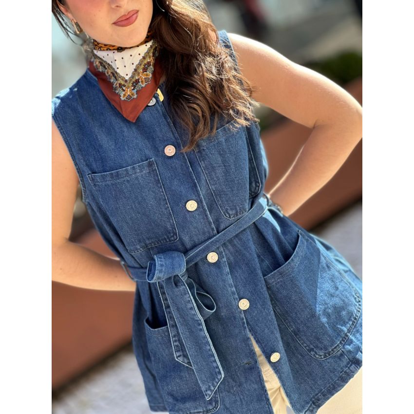 Colete de ganga com cinto