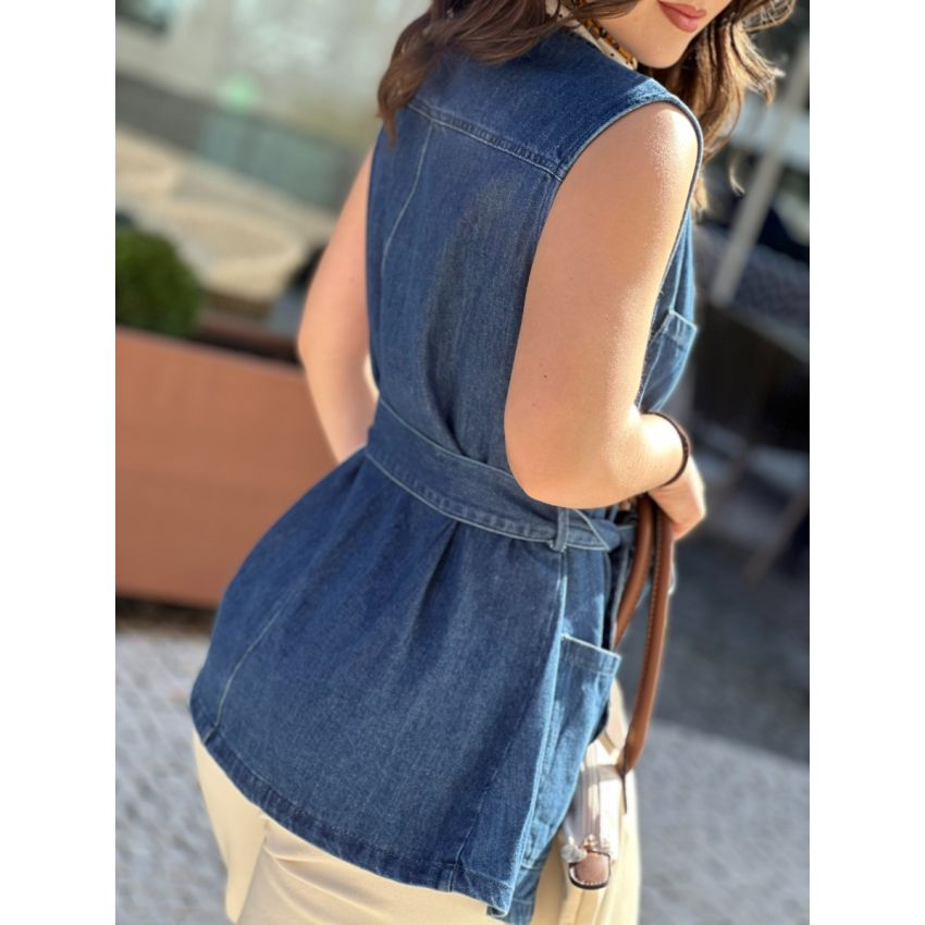 Colete de ganga com cinto